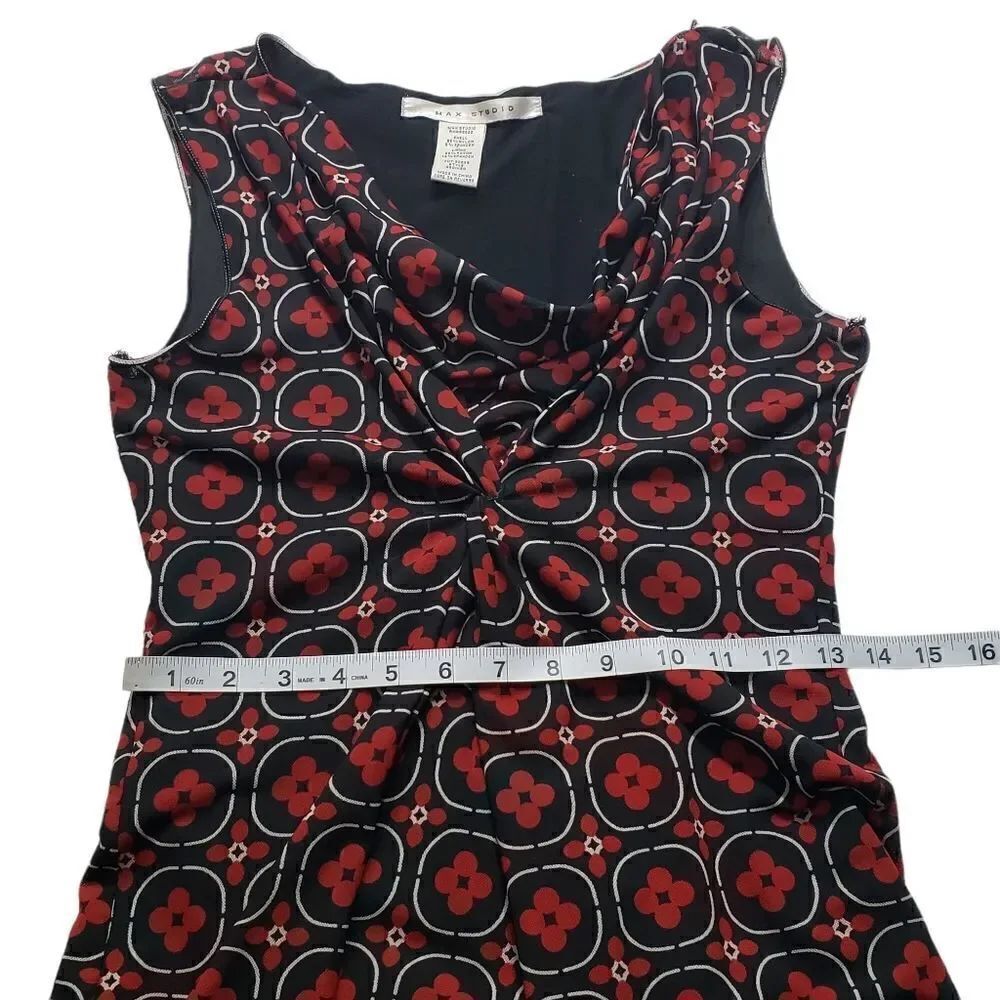 Max Studio Draped Front Twist-Front Wait Dress SMALL - Picture 9 of 13